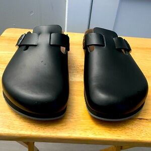 Birkenstock Boston Super Grip (Unisex) Black Leather 43